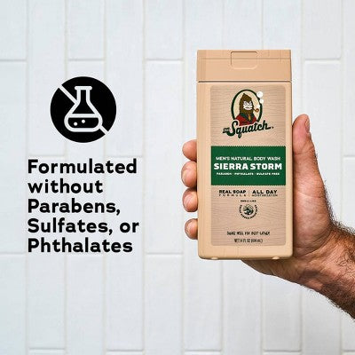 DR. SQUATCH Men's Rapids Non-Exfoliating Body Wash - Sierra Storm - 14 fl oz: Basic Cleansing, Whole Body, Gel, Normal Skin