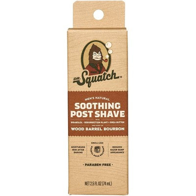 DR. SQUATCH Men's Natural Soothing Post Shave - Wood Barrel Bourbon - 2.5 fl oz