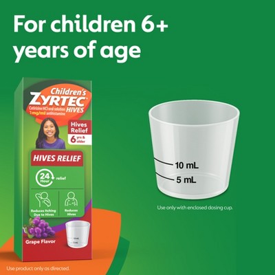 Zyrtec Children's Hives Relief Treatment Liquid - Cetirizine - Grape - 4 fl oz