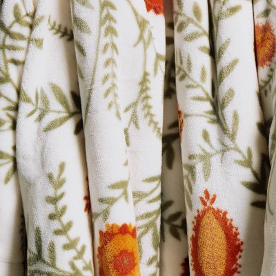 Printed Plush Lark Floral Throw with Faux Shearling Reverse Cream - Threshold (LOCAL PICKUP ONLY)