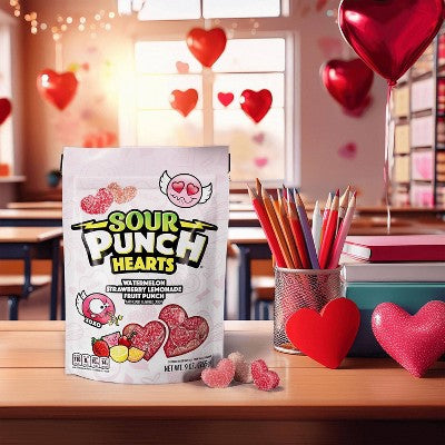 Sour Punch Valentine's Hearts Candy Bag - 9oz