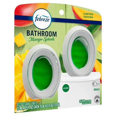 Febreze Bathroom Air Freshener Mango Splash - 2ct: Oil, Non-Powered