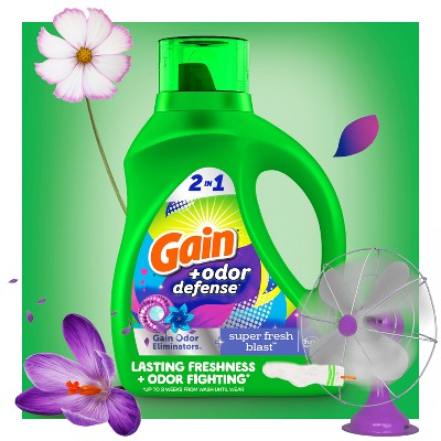 Gain Liquid Odor Defense Laundry Detergent - Super Fresh Blast - 144 fl oz