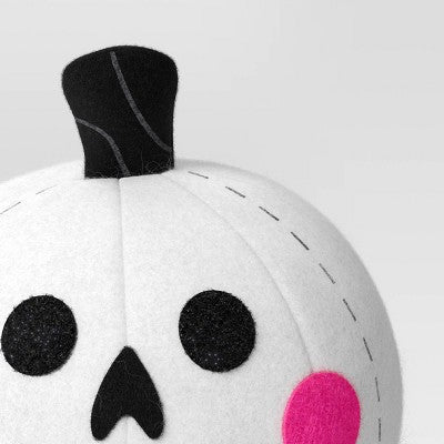 Fabric Pumpkin and Skull Figurine - Hyde and EEK! Boutique White