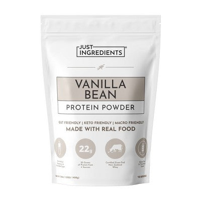 Just Ingredients Vanilla Bean Protein Mix - 17.5oz - 15 servings: Non-Caffeinated Powder, Sports Drink