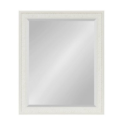 27" x 33" Alysia Framed Wall Mirror White - Kate & Laurel All Things Decor: Polystyrene Beveled Vanity Mirror, No Assembly Required (LOCAL PICKUP ONLY)