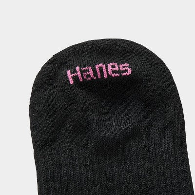 Hanes Premium Women's 6pk Cool Comfort Breathable No Show Socks - Black 5-9