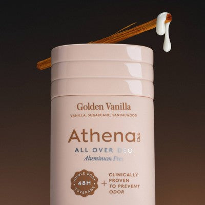 Athena Club All-Over Solid Deodorant - Golden Vanilla - 2.6oz: Whole Body Application, Fresh Primary Scent