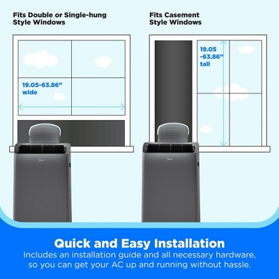 Midea DUO 10,000 BTU SACC Smart Inverter Portable Air Conditioner, Grey (LOCAL PICKUP ONLY)