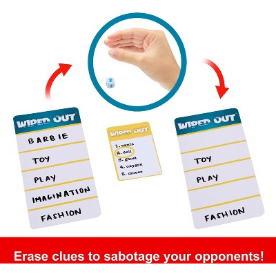 Wiped Out Party Game, Guessing Game for Families, Teens, Adults with Erasable Clues and Blackout Glasses for 3-6 Players
