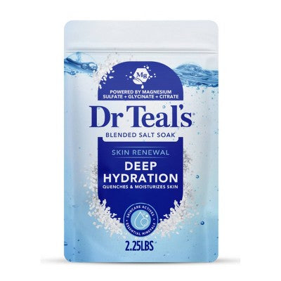 Dr Teal's Skin Renewal Deep Hydration Blended Salt Soak - 2.25 lb: Resealable Bag, For Normal Skin