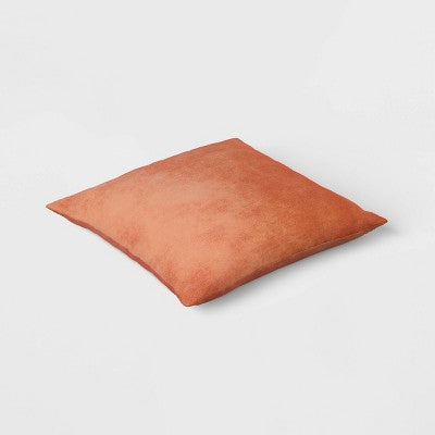 18"x18" Velvet Solid Square Outdoor Throw Pillow Blush - Threshold