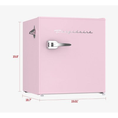 Frigidaire 1.6 cu ft Compact Retro Fridge with Freezer, Built-in Bottle Opener Pink (LOCAL PICKUP ONLY)
