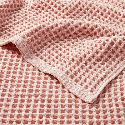 Waffle Hand Towel Pink - Casaluna: Lightweight Cotton, Pre Washed, OEKO-TEX Certified