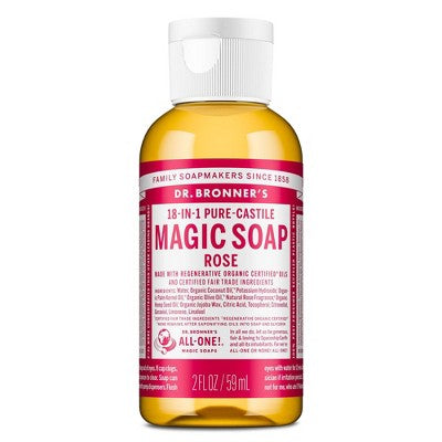 Dr. Bronner's Magic Pure Castile Liquid Soap Hand & Bodywash - Rose - 2 fl oz