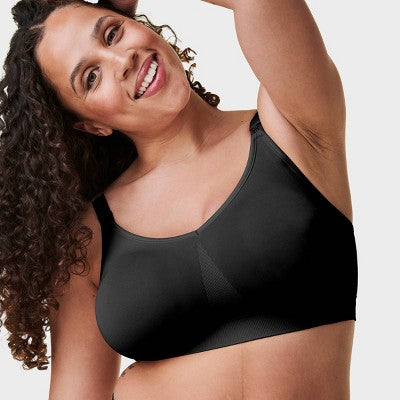 Bravado! Designs Women's Body Silk Seamless Full Cup Nursing Bra - Black XL: Wireless, Medium Support, Adjustable Straps