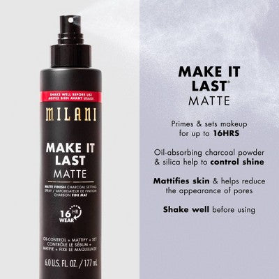 Milani Make It Last Matte Finish Charcoal Setting Spray - 6 fl oz
