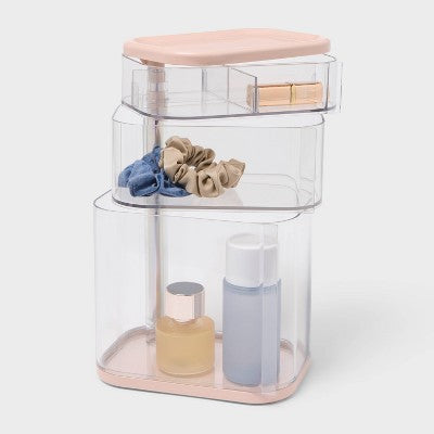 Rotating Cosmetic Vanity Makeup Organizer Pink - Brightroom