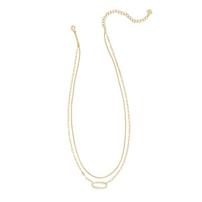 Kendra Scott Traci Cubic Zirconia Multi-Strand Necklace Set - Gold: 14K Gold Over Brass, Lobster Claw Clasp
