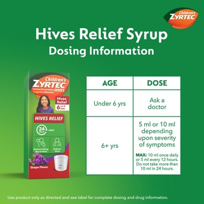 Zyrtec Children's Hives Relief Treatment Liquid - Cetirizine - Grape - 4 fl oz