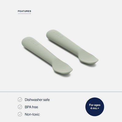 Lalo 4pc Silicone Starting Solids Set - Sage