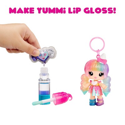 Yummiland Lip Gloss Doll: Mystery Color Change - Stephie Snowcone Includes DIY Lip Gloss + Removable Keychain