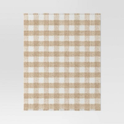 Cozy Woven Check Throw Blanket Neutral - Room Essentials