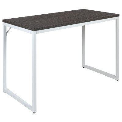 Flash Furniture Tiverton Industrial Modern Desk - Commercial Grade Office Computer Desk and Home Office Desk - 47" Long (Rustic Gray/White) (LOCAL PICKUP ONLY)