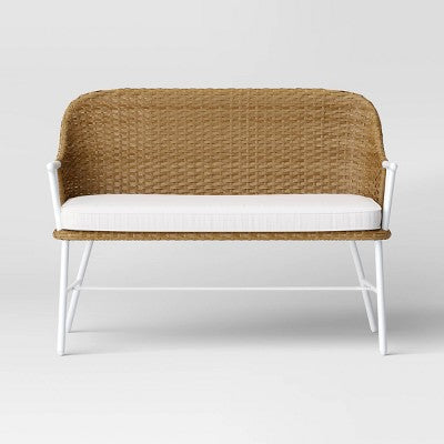 Lenwood Steel Outdoor Patio Garden Bench Brown - Threshold designed with Studio McGee (LOCAL PICKUP ONLY)