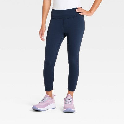 Girls' Everyday Soft High-Rise Capri Legging - Navy Blue M