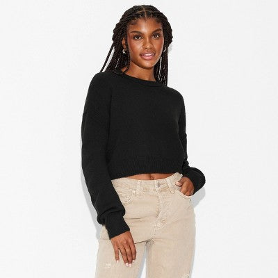 Women's Crewneck Value Pullover Sweater - Wild Fable Black L