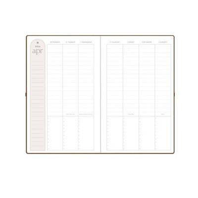 Rhi James for Blue Sky Weekly/Monthly Planner 15 Month Bookbound 5"x8" Faux Leather Hardcover - Chestnut