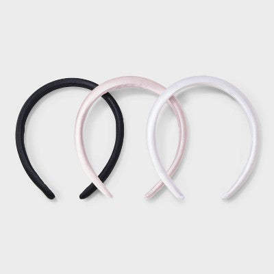 Girls' 3pk Padded Headband - art class Pink/White/Black: Fashion Accessory for All Hair Types