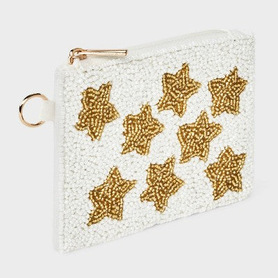 Star Beaded Pouch - Universal Thread White/Gold