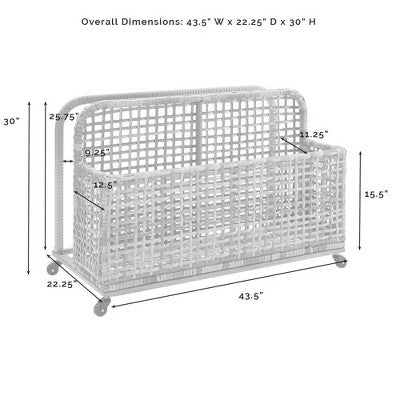 Ridley Outdoor Wicker & Metal Pool Storage Caddy - Gray - Crosley (LOCAL PICKUP ONLY)