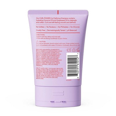being Curl Power Shampoo - 3oz: Basic Cleansing, Curly Hair, Cream Form