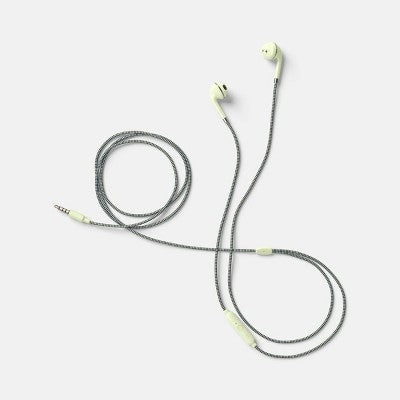 Wired Earbuds - heyday Pastel Lime: Built-In Microphone, 3.5mm Jack