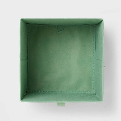 11" Fabric Bin Green Stripe - Brightroom