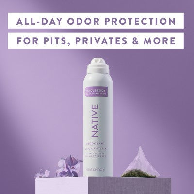 Native Whole Body Deodorant Spray - Lilac & White Tea - Aluminum Free - 3.5oz