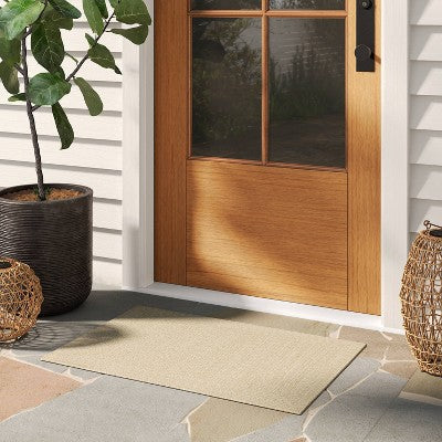2'x3' Natural Woven Rectangular Braided Indoor Accent Rug Heathered Cream - Threshold (LOCAL PICKUP ONLY)