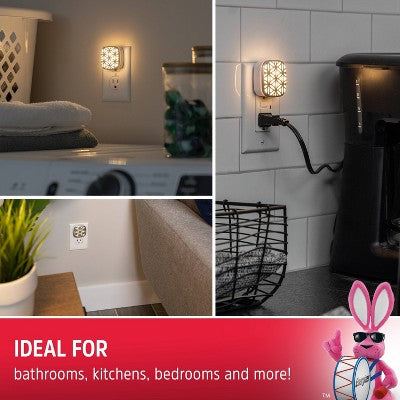 Energizer LED Mini Deco Lights Flower Design 2pk: Plug-In Nightlights, Electric, White, All Ages, 5 Watts, No Assembly Required