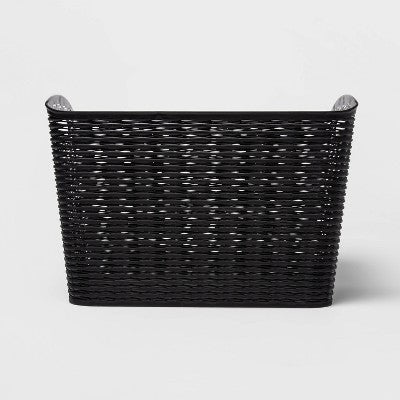 Wave XL Curved Storage Bin Black - Brightroom: Polypropylene, 26L Capacity, Fits 13" Cube System