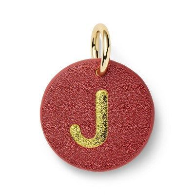 "J" Initial Collar Tag - Rust Red - The Cuddle Collab