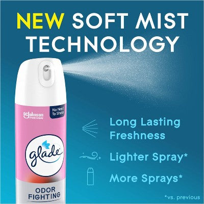 Glade Odor Fighting Soft Mist Aerosol Room Air Freshener - Bubbly Berry Splash - 8oz