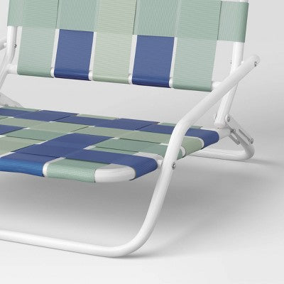 Webstrap Outdoor Portable Beach Sand Chair Blue - Sun Squad (LOCAL PICKUP ONLY)