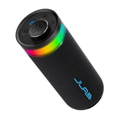 JLab Go Party Portable Speaker - Black: Bluetooth, Waterproof, USB-C Charging, LED Light