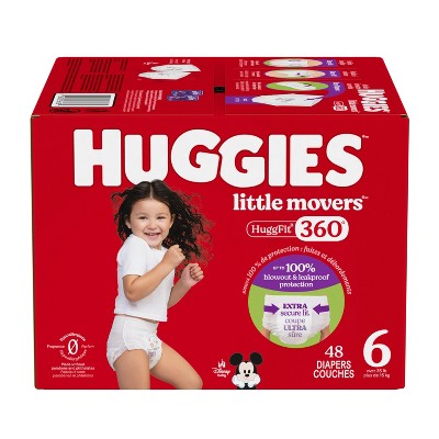 Huggies Little Movers HuggFit 360 Disposable Diapers - Size 6 - 48ct