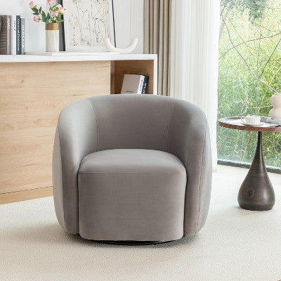SEYNAR Modern Glam Velvet Upholstered 360 Degree Swivel Accent Armchair (LOCAL PICKUP ONLY)
