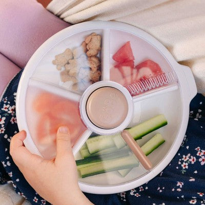 GoBe Kids' Large Snack Spinner Slide Lunch Food Storage Container - Milk Tea