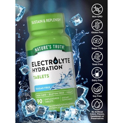 Nature's Truth Electrolyte Tablets | No Sugar | 90 Count
